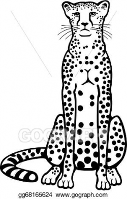 Vector Art - Cheetah sitting. Clipart Drawing gg68165624 - GoGraph