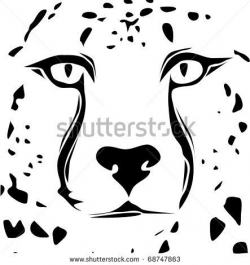 lion silhouette and clip art | Cheetah Face Tribal Design Stock ...