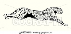 Vector Clipart - Cheetah jump. Vector Illustration ...