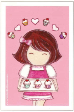 She loves cupcakes - print 4x6inch | Cupcake art, Girls and ...