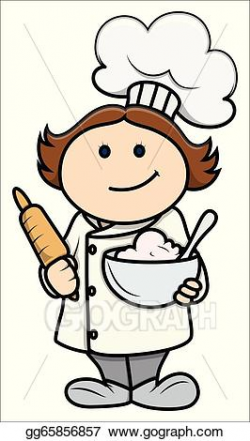 Vector Clipart - Cute cartoon girl in chef costume. Vector ...