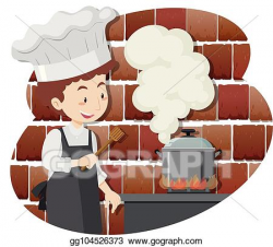 Vector Stock - A professional chef cooking food. Clipart ...