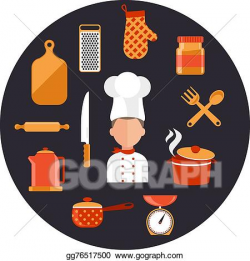 Vector Stock - Cooking serve meals and food preparation ...