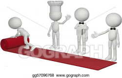Stock Illustration - Restaurant chef waiter roll hospitality red ...