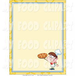 Food Clip Art of a Pizza Chef Boy Holding up a Pepperoni Pie in the ...
