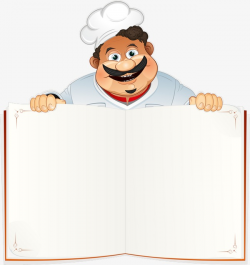 Cartoon Chef And Menu, Cook, Chef, Cartoon PNG Image and Clipart for ...