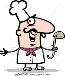 Vector Stock - Cook or chef with ladle cartoon illustration ...