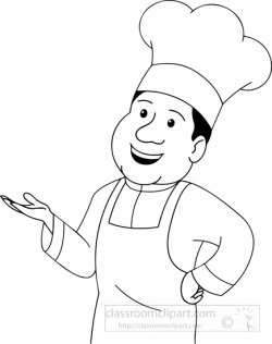 Occupations Clipart- black-white-chef-clipart - Classroom Clipart