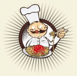 pizza cartoon: Chef holding italian original Pizza. Illustration ...