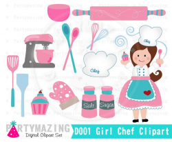 Chef Clipart, Baking Clipart Set, Clip Art Graphic, Instant Download ...