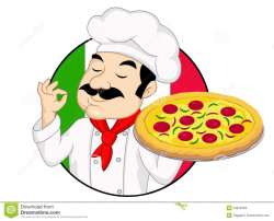 mr chef images | Illustration Of Chef with pizza. | images ...