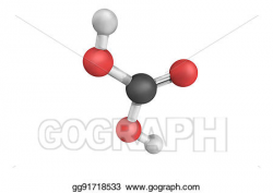 Stock Illustrations - 3d structure of carbonic acid, a chemical ...