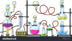 The Chemical Laboratory On A White Background, Vector - 92121502 ...