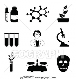 Vector Illustration - Science, biology and chemistry icon set. Stock ...