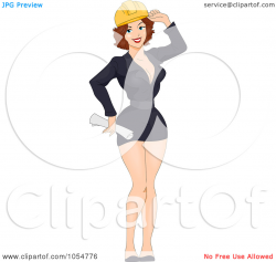 Sexy Woman Engineering Clipart