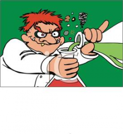 A Mad Scientist Mixing Chemicals - Royalty Free Clipart Picture