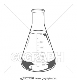 Drawing - Erlenmeyer flask 1000 ml. Clipart Drawing gg75577534 - GoGraph