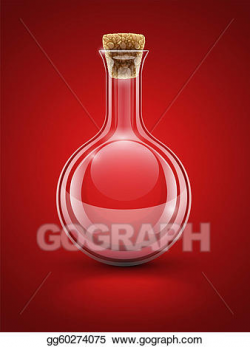 EPS Illustration - Empty glass chemical flask with cork. Vector ...