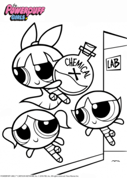 Powerpuff Girls with Chemical X coloring page | Free Printable ...