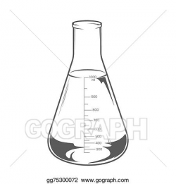 Vector Art - Erlenmeyer flask 1000 ml. Clipart Drawing gg75300072 ...
