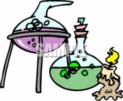 Beakers of Chemicals - Royalty Free Clipart Picture