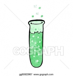 Vector Art - Cartoon bubbling green chemicals in test tube. EPS ...