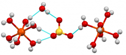 What does a dot in chemical structure mean? For example in gypsum ...