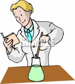 Clip Art Image: A Woman Mixing Chemicals