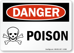 Poison & Poisonous Chemicals Warning Signs