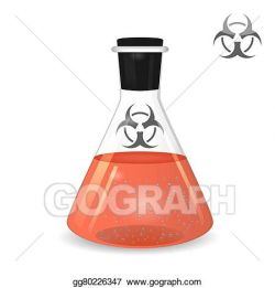 Drawing - Chemical conical flask with toxic solution. Clipart ...