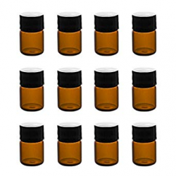 1ml (1/4 dram) Mini Amber Glass Vial Bottles with Orifice Reducer ...