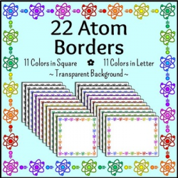 Science Chemistry Clip Art - 22 Atom Borders {Commercial & Personal Use}