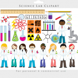 Science clipart - chemistry lab clip art test tubes scientists experiments  microscope DNA microbe beaker vials chem class mad laboratory