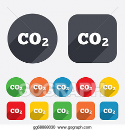 Drawing - Co2 carbon dioxide formula sign icon. chemistry. Clipart ...
