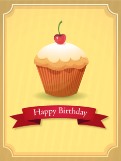Cherry Cupcake Birthday Card | Birthday & Greeting Cards by Davia