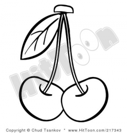 Cherry Black And White Clipart