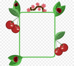 Cherry Picture frame Fruit Clip art - Simple hand-painted cartoon ...