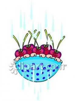 Cartoon Bowl of Cherries - Royalty Free Clipart Picture