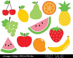 Fruit Clipart Clip Art, Fruit Salad, Watermelon, Pineapple, Apple ...