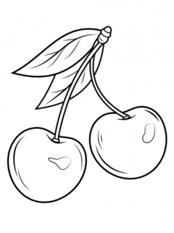 Two Cherries coloring page | Free Printable Coloring Pages