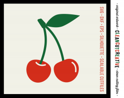 Retro Cherries Cherry - SVG Studio3 DXF EPS png - cut file cuttable ...