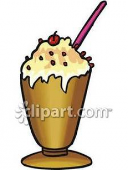 Chocolate Milkshake With A Cherry - Royalty Free Clipart Picture