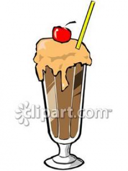 Cherry On A Chocolate Milkshake - Royalty Free Clipart Picture