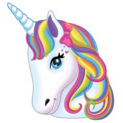 White unicorn vector head with mane and horn. Unicorn on starry ...
