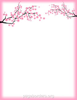 Printable cherry blossom border. Free GIF, JPG, PDF, and PNG ...