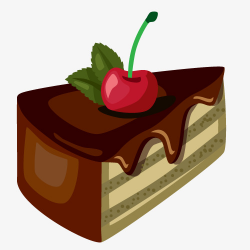 Cherry Cake Vector, Cherry Cake, Vector, Chocolate Cake PNG Image ...
