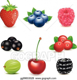 Vector Stock - Strawberry-blueberry-raspberry-blackberry-cherry ...
