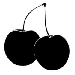 clip art black and white | Cherries Clipart Image - Two black and ...
