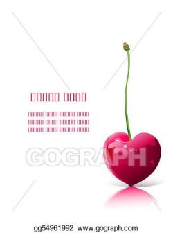 Vector Art - Heart-shaped cherry. Clipart Drawing gg54961992 - GoGraph