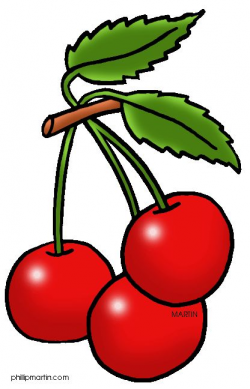 Cherry clipart three - Pencil and in color cherry clipart three